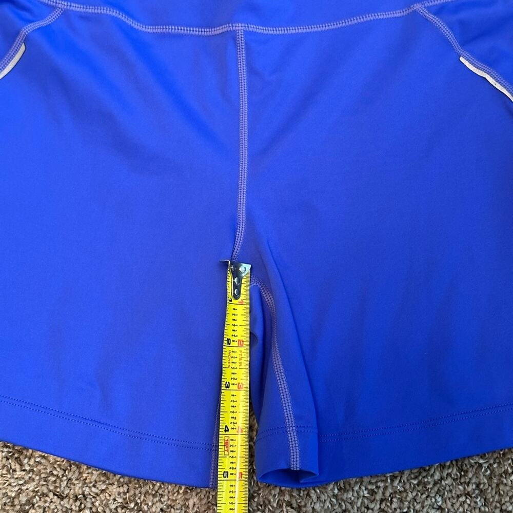 Athleta Women's Blue Athletic Shorts Siz Large Tall - Picture 2 of 8